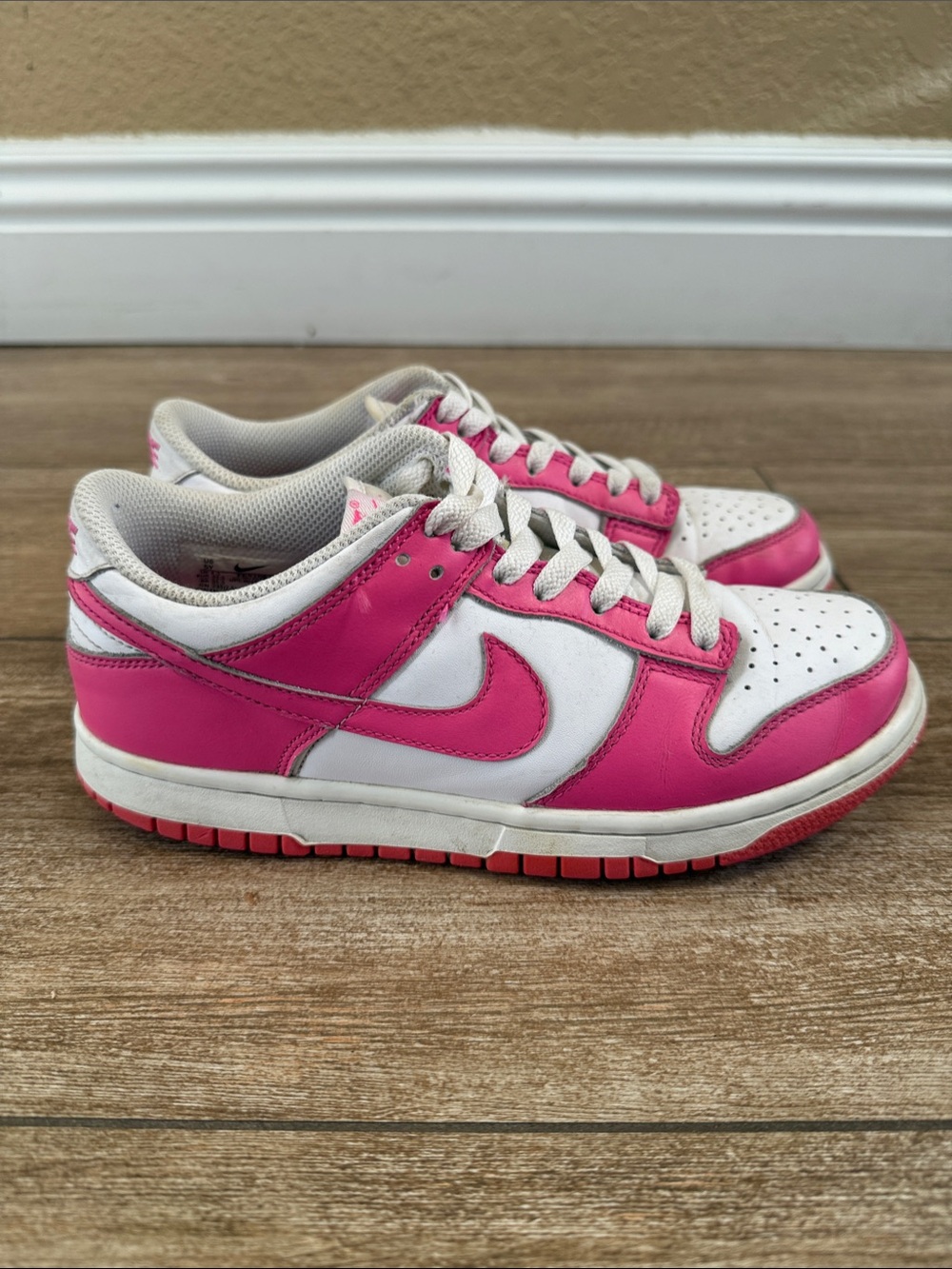 Nike Dunk Kids Pink and White Low-Top Sneakers